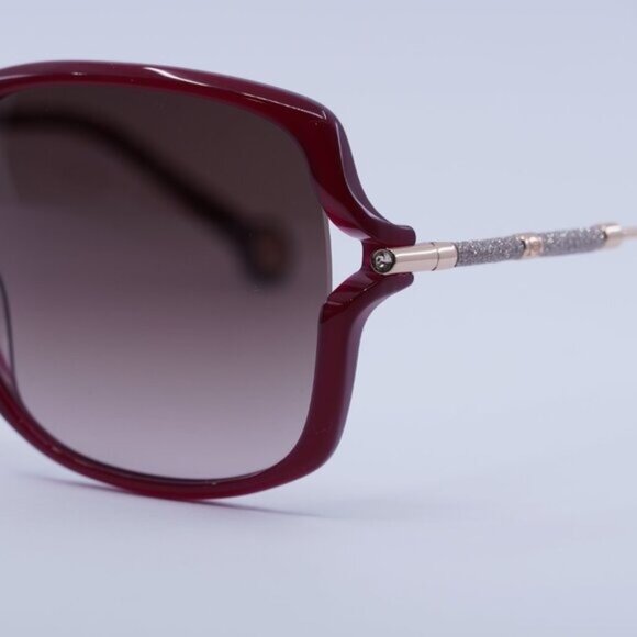 Carolina Herrera HER 0132/G/S 0LHF HA Sunglasses Burgundy/Gold Square Frame main image 9